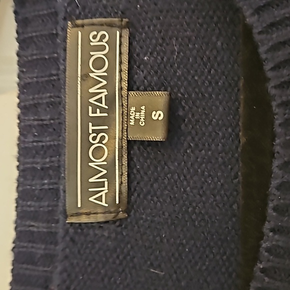 Navy Blue Bah Humpug Christmas Sweater Size S - Picture 2 of 9